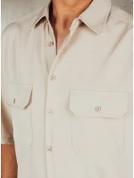 Pánske béžové tričko s krátkym rukávom FashionStreet KX1082