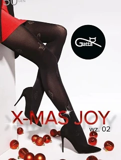 Dámske pančuchy X-Mas Joy 02 / 50 den Black Pattern - Gatta