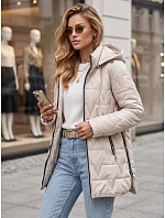 Dámska prešívaná bunda s odnímateľnou kapucňou, svetlosivá, FashionStreet TY5792 Dámska prešívaná bunda s odnímateľnou kapucňou, svetlosivá, FashionStreet TY5792