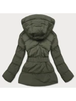 Prešívaná prechodná bunda s khaki pruhom (23060-2)