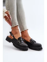 Sandały Damskie Na Płaskim Obcasie Z Ozdobą Czarne D&A MR38-656