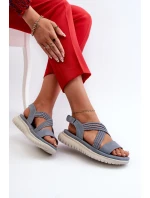 Ľahké dámske pohodlné sandále na suchý zips Blue Ceclea Ľahké dámske pohodlné sandále na suchý zips Blue Ceclea