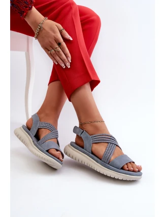 Ľahké dámske pohodlné sandále na suchý zips Blue Ceclea Ľahké dámske pohodlné sandále na suchý zips Blue Ceclea