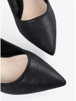 Pekné dámske lodičky čiernej farby na ihlovom podpätku Pekné dámske lodičky čiernej farby na ihlovom podpätku