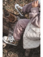 Dziecięce Wysokie Trampki Na Suwak Beżowo-Zielone Filemon