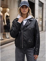 Dámska bunda v štýle Ramones z ekologickej kože, čierna, FashionStreet TY5917 Dámska bunda v štýle Ramones z ekologickej kože, čierna, FashionStreet TY5917