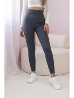 Pruhované legíny v grafitovej farbe