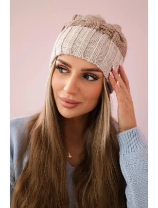 Paris fleecová čiapka K212 tmavo béžová + béžová Paris fleecová čiapka K212 tmavo béžová + béžová