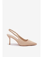Dámske sandále na podpätku z ekologického semišu Beige Kevina Dámske sandále na podpätku z ekologického semišu Beige Kevina