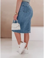 GUZIKOVA modrá midi džínsová sukňa FashionStreet CY0509