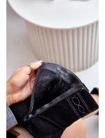 Ocieplane Botki Damskie Na Obcasie Słupku Czarne Vailia