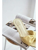 Dámské sandály na jehlovém podpatku s mašlí Žluté Jelessa