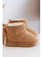 Dziecięce Ocieplane Botki Śniegowce Z Frędzlami Camel Mikyla