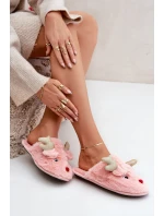 Kapcie Świąteczne Z Motywem Renifera Futrzane Różowe Asielle