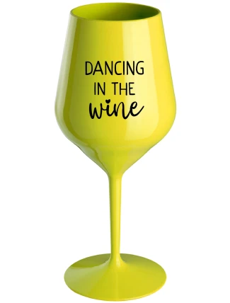 DANCING IN THE WINE - žltý nerozbitný pohár na víno 470 ml