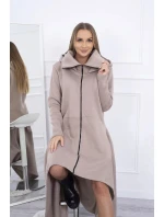 Béžové zateplené šaty s dlhšími bokmi 21756 - Kesi Béžové zateplené šaty s dlhšími bokmi 21756 - Kesi