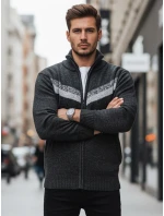 Pánsky sveter bez zipsu tmavosivý FashionStreet WX2260z