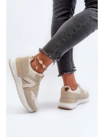 Sneakersy Damskie Z Eko Skóry Beżowe Vinelli