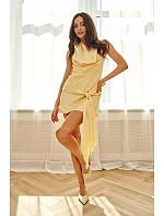 Dámske zdobené sandále na podpätku s kvetinovým vzorom Yellow Olivelle Dámske zdobené sandále na podpätku s kvetinovým vzorom Yellow Olivelle