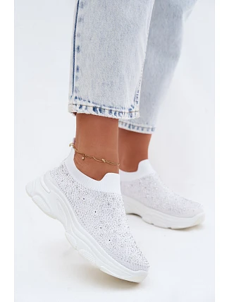 Dámské Sportovní Textilní Baleríny s Dekorací Bílé Melorae