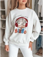 Dámska mikina s potlačou LALA VIBE white FashionStreet BY1504