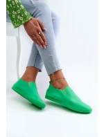 Damskie Tenisówki Trampki Slip-On Zielone Lovinia