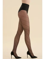 Dámske pančuchové nohavice Moana Code 562 Black Pattern - Gabriella