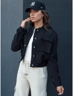 Dámska bunda bomber PRIEV black FashionStreet TY4307 Dámska bunda bomber PRIEV black FashionStreet TY4307