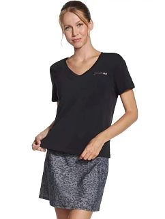 Tričko Skechers Signature s výstrihom do V TP167-BLK, čierne, veľkosť L