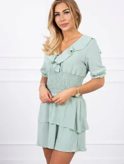 Tmavo mätové šaty do pása