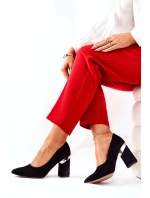 Zamszowe Czółenka Lewski 3117 Czarne