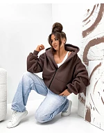 Teplá mikina oversize s kapucňou, čokoládová (821112) Teplá mikina oversize s kapucňou, čokoládová (821112)