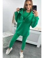 Súprava mikiny, topu a legín 3 v 1 zelená