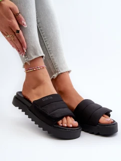 Damskie Klapki Na Platformie Big Star NN274772 Czarne