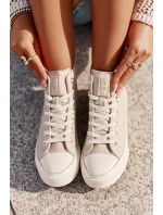 Dámske zateplené tenisky z eko kože Pink Big Star Dámske zateplené tenisky z eko kože Pink Big Star