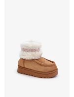 Detské členkové topánky s kožušinou a ťavím vzorom Melefia Detské členkové topánky s kožušinou a ťavím vzorom Melefia