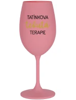 TATÍNKOVA TEKUTÁ TERAPIE - růžová sklenice na víno 350 ml