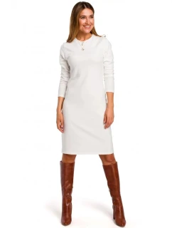 Dámske svetrové šaty S178 Cream - Stylove