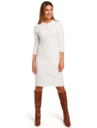 Dámske svetrové šaty S178 Cream - Stylove