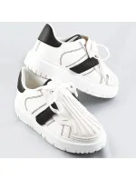 Bielo-čierne dámske športové topánky so zakrytým šnurovaním (RA2049)