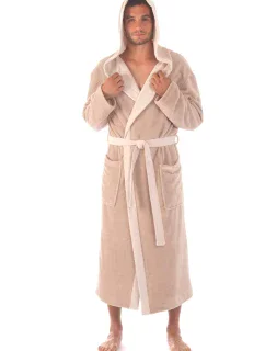 Pánsky župan Tampa duo s kapucňou 3959 lieskový orech - Vestis