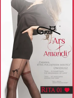 Dámske pančuchové nohavice Ars Amand Rita 01 Black with Red Pattern - Gatta