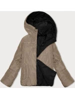 Dámska krátka obojstranná bunda S'west black and beige (B8182-1012) Dámska krátka obojstranná bunda S'west black and beige (B8182-1012)