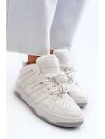 Sneakersy Damskie Z Eko Skóry Białe Berilla