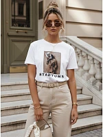Dámske bavlnené tričko CARSTI white FashionStreet RY2404 Dámske bavlnené tričko CARSTI white FashionStreet RY2404