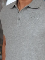 Pánska polokošeľa s nášivkou šedá FashionStreet PX0626 Pánska polokošeľa s nášivkou šedá FashionStreet PX0626