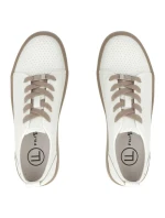 Dámske kožené poltopánky športové creepers biele Filippo DP6116