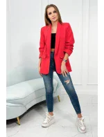Bunda s klopami elegantná červená Bunda s klopami elegantná červená