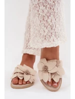 Dámské ploché nazouváky s ozdobnými květy Elzoria