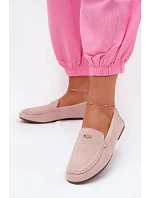 Dámske mokasíny s malým zlatým detailom Dirty pink Sarivelle